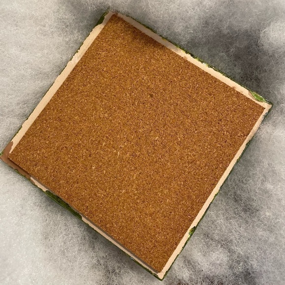 Set of 4 hand painted coasters. Sealed with resin cork backing Blues & greens - Picture 3 of 6